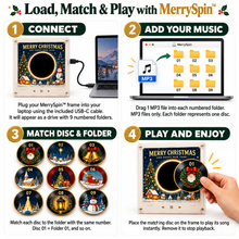 Load image into Gallery viewer, MerrySpin™️ - Christmas Magnetic Vinyl Player Set