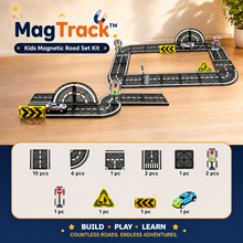 Load image into Gallery viewer, MagTrack™ - Kids Magnetic Road Set Kit
