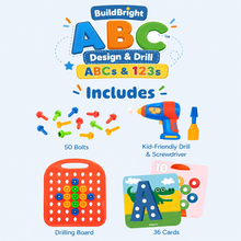 Load image into Gallery viewer, BuildBright ABC™ - Design &amp; Drill ABCs &amp; 123s
